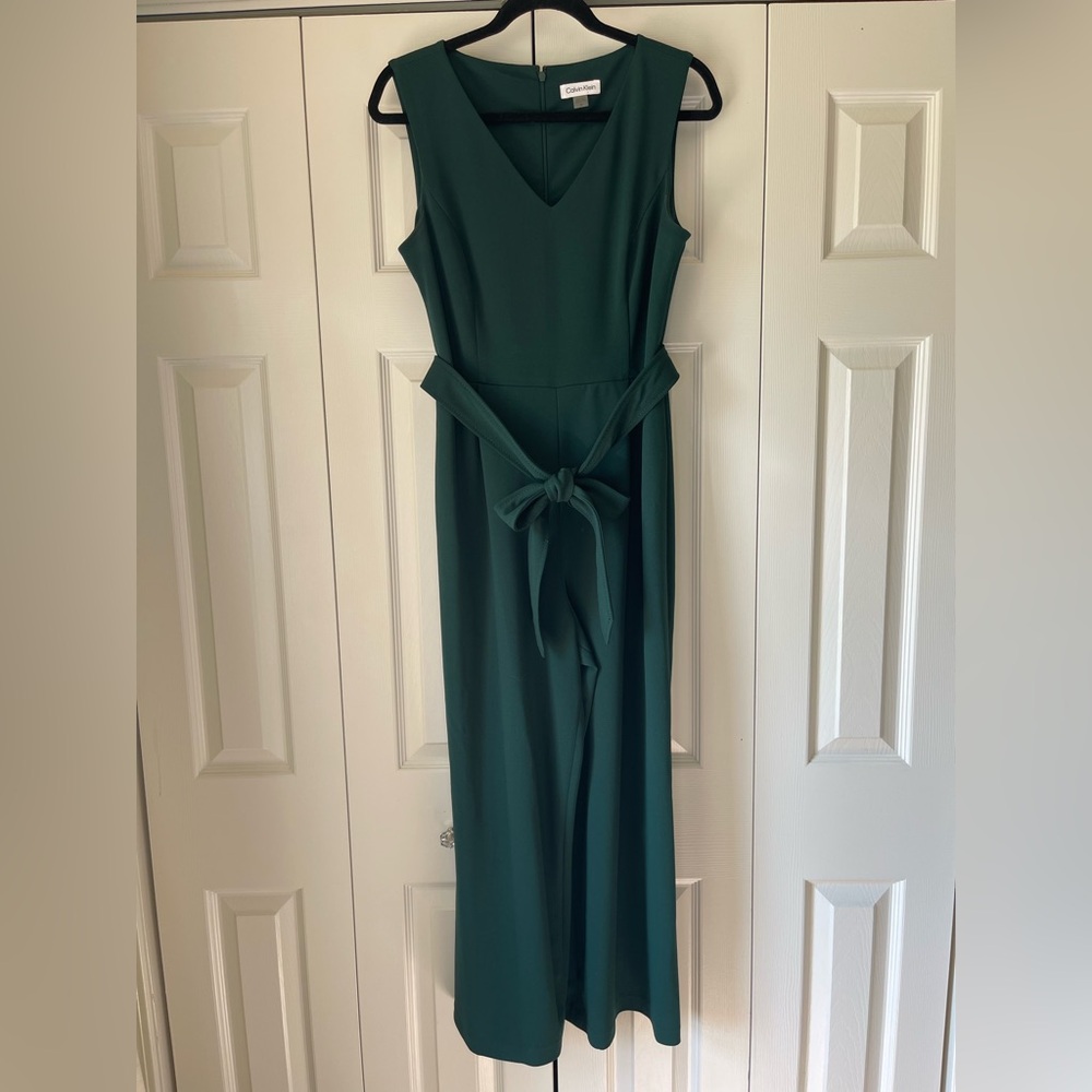 Calvin Klein Teal Sleeveless Jumpsuit